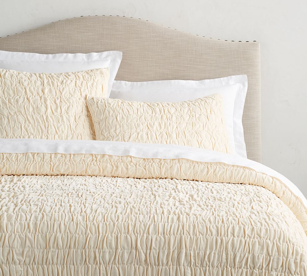 Ruched Velvet Coverlet &amp; Shams