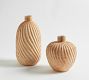 Hand-Carved Twisted Wood Vases