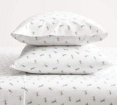 Pottery selling Barn Winter Skier King Sheet Set New