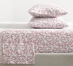 Candy Canes Percale Sheet Set | Pottery Barn