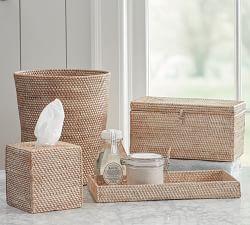 Tava Handwoven Rattan Wastebasket