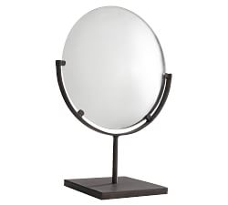 Round Bronze Mirror On Stand