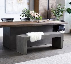 Adonis Concrete Outdoor Dining Bench