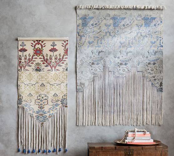 Tapestry Vs Rug Cotton Fringed Rug Tapestry | Wall Decor | Pottery Barn