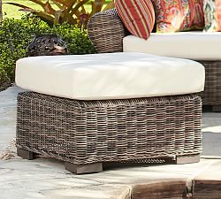 Huntington All-Weather Wicker Ottoman (27&quot;)