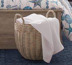 White Wash Woven Basket