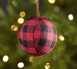 Red Buffalo Check Ball Ornament