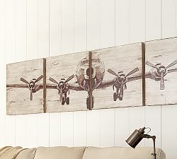 Planked Fir Airplane Panel Wall Art