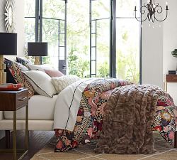 Helena Embroidered Floral Percale Duvet Cover