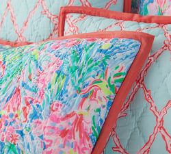 Lilly Pulitzer Fan Sea Pants Reversible Pillow Sham | Pottery Barn