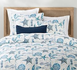 Pottery Barn Fisher Coastal on sale Reversible Cotton Duvet Full/ Queen Multi