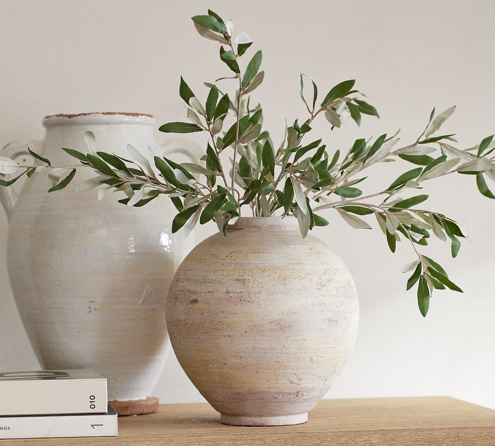 Faux Olive Bundle & Vase