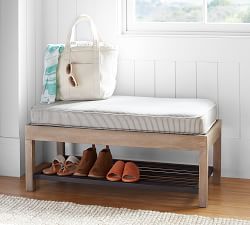 Lucy Mango Wood &amp; Steel Storage Bench