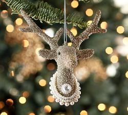 Pb Sparkle Reindeer Bust Ornament