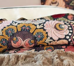 Helena Embroidered Floral Percale Duvet Cover