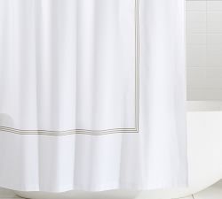 Grand Embroidered Organic Shower Curtain