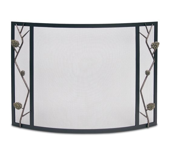 Pine Cone Bowed Fireplace Screen | Pottery Barn