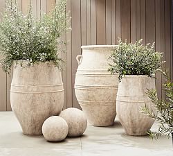 Sienna Cement Outdoor Planters