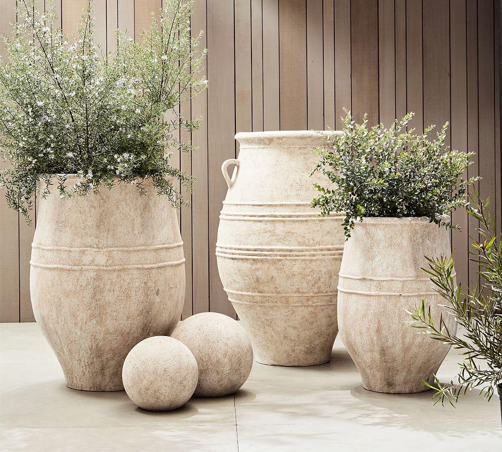 Sienna Cement Outdoor Planters