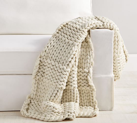 Colossal Chunky Hand-Knit Throw Blanket | Pottery Barn