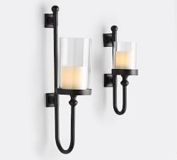 Parker Recycled Glass &amp; Bronze Wall Mount Pillar Candle Holder