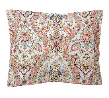 Pottery Barn Charlie Paisley Warm Tone Organic Cotton Duvet Cover 2024 F/Q Button Top