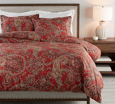 Pottery Barn PaisleyKING Duvet,2 outlet Standard Shams and 3 Euro