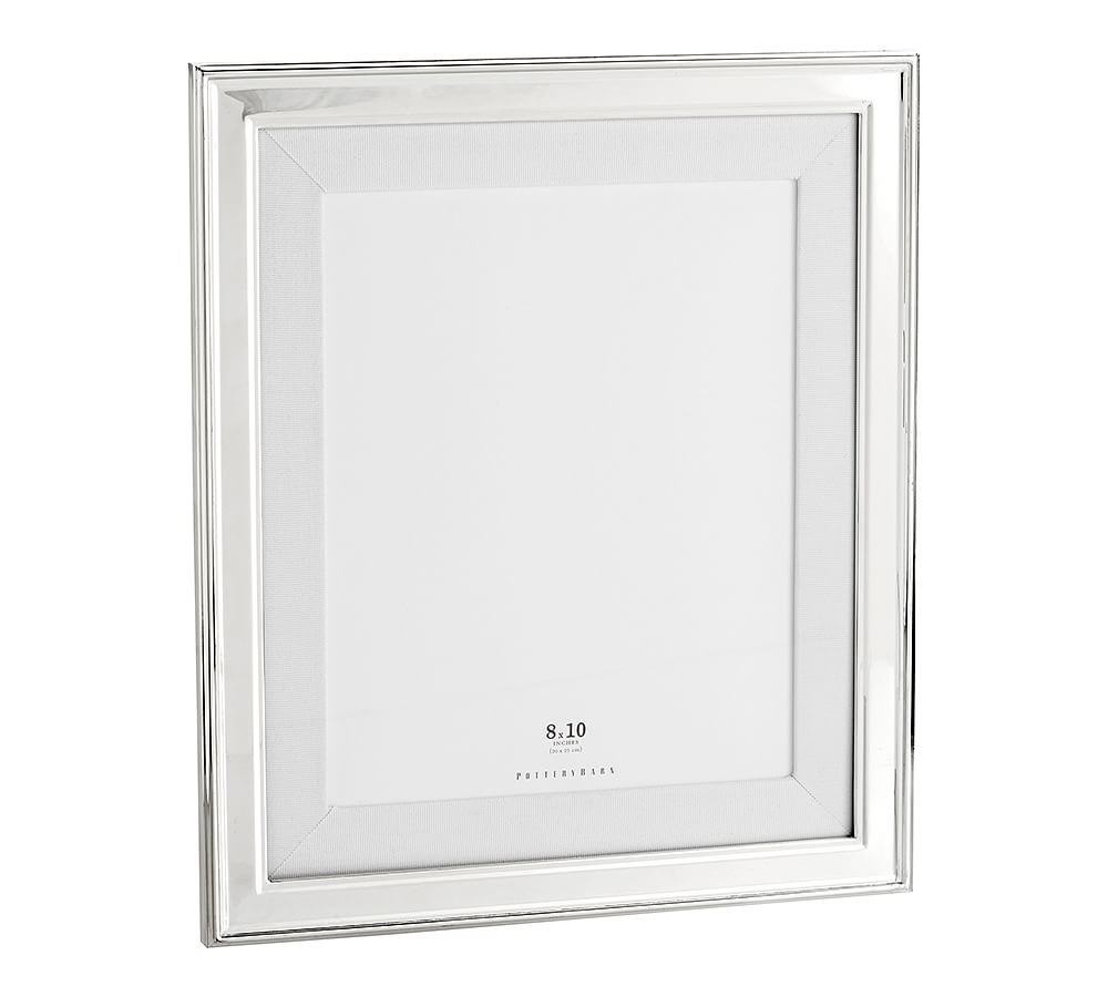 Personalized Silver-Plated Grosgrain Ribbon Mat Frame - White, 8" x 10"