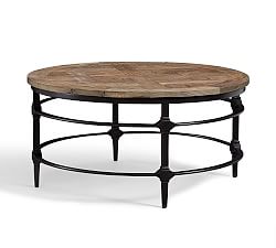 Parquet Round Reclaimed Wood Coffee Table (36&quot;)