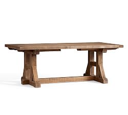 Stafford Reclaimed Wood Extending Dining Table, Pine, 86" - 110" L