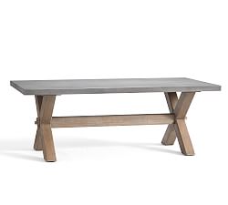 Abbott Rectangular 84" Outdoor Dining Table, Gray