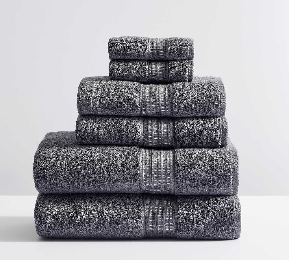Hydrocotton Towel Bundle - Set of 6, Heathered Charcoal