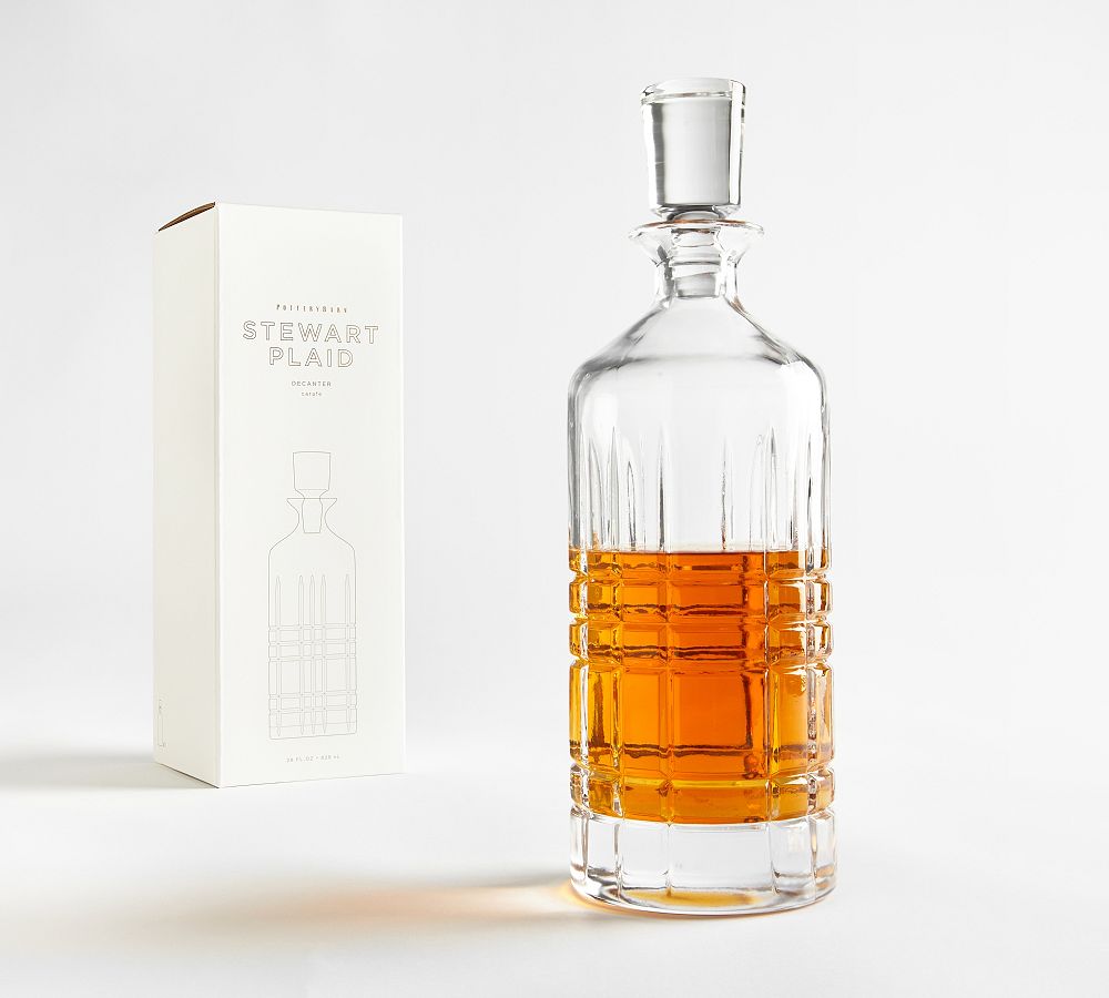 Stewart Plaid Glass Decanter