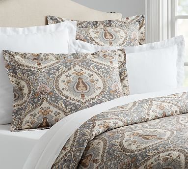 Pottery Barn Full Queen Darcy Duvet Cover Paisley Medallion Organic NEW high quality NWT