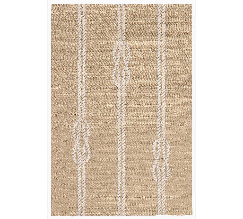 Capri Coastal Hand-Tufted Round Indoor/Outdoor Beige Rug