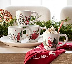 Mugs set of 4 Santa pottery barn online