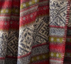 Wool Jacquard Knit Throw | Pottery Barn
