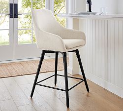 Oakville Upholstered Swivel Counter Stool | Pottery Barn