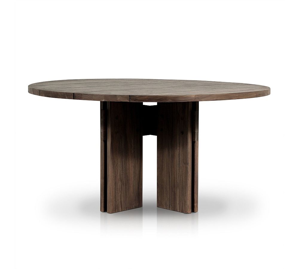 Robertson 60'' Stained Toasted Brown Teak Round Outdoor Dining Table