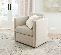 Ayden Barrel Arm Swivel Chair | Pottery Barn