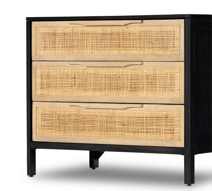 Dolores Cane 3-Drawer Nightstand (32