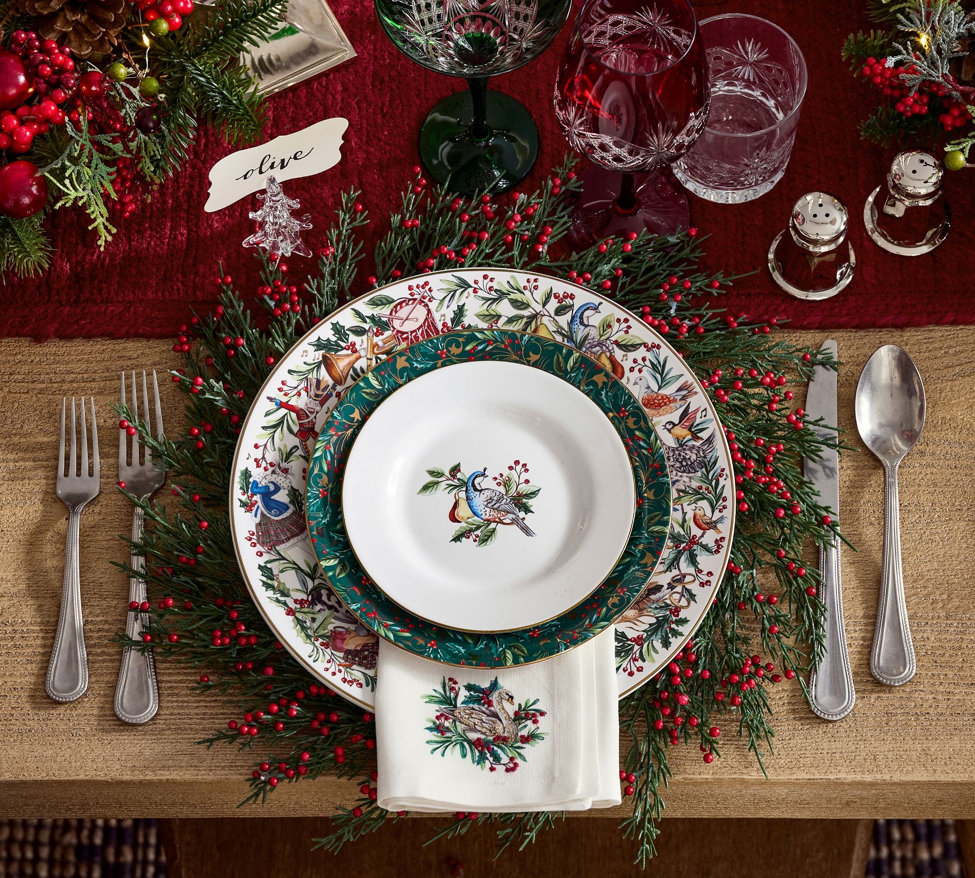 Alt image 3 for 12 Days of Christmas Stoneware Appetizer Plates - Mixed Set of 12