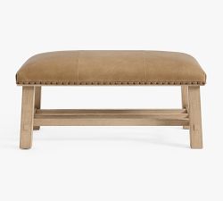 Caden Petite Leather Ottoman