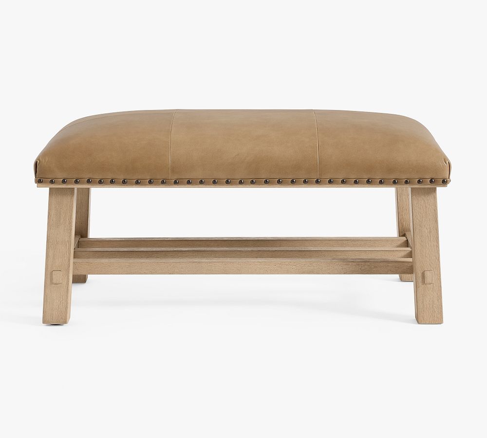 Caden Petite Leather Ottoman