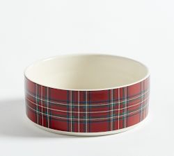 Stewart Plaid Stoneware Pet Bowls