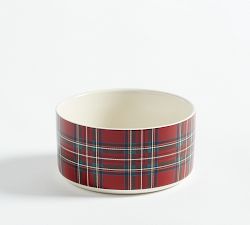 Stewart Plaid Stoneware Pet Bowls