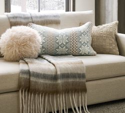 Faux Mohair Pomona Stripe Throw Blanket