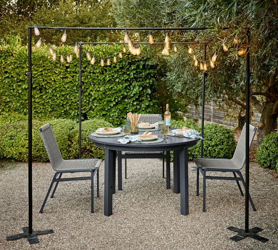outdoor standing string light posts