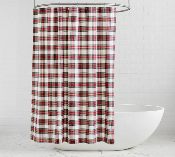 Stewart Plaid Shower Curtain | Pottery Barn