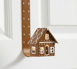 Lit Gingerbread House Wreath Hanger